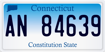CT license plate AN84639