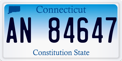 CT license plate AN84647