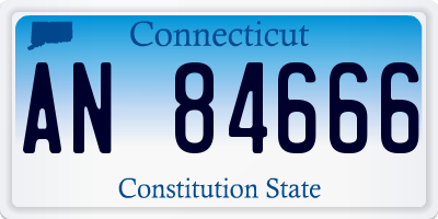 CT license plate AN84666