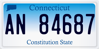 CT license plate AN84687