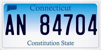 CT license plate AN84704