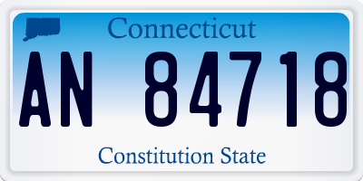 CT license plate AN84718