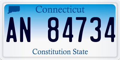 CT license plate AN84734