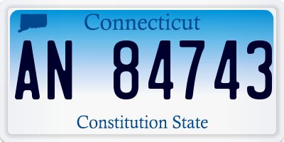 CT license plate AN84743