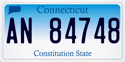 CT license plate AN84748