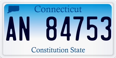 CT license plate AN84753