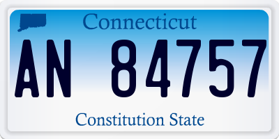 CT license plate AN84757