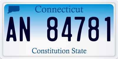 CT license plate AN84781