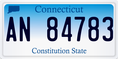 CT license plate AN84783