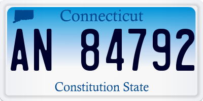 CT license plate AN84792