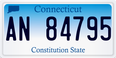 CT license plate AN84795