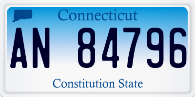 CT license plate AN84796