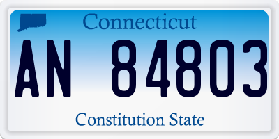 CT license plate AN84803