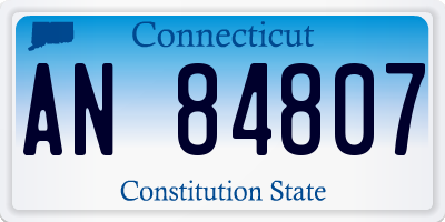 CT license plate AN84807