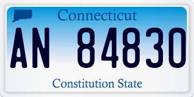 CT license plate AN84830