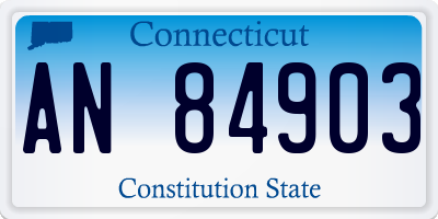 CT license plate AN84903