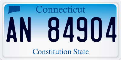 CT license plate AN84904