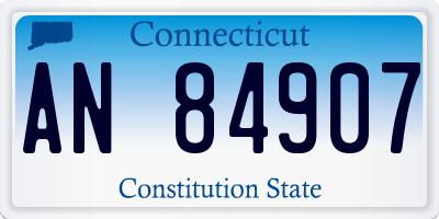 CT license plate AN84907
