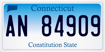 CT license plate AN84909