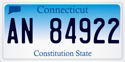 CT license plate AN84922