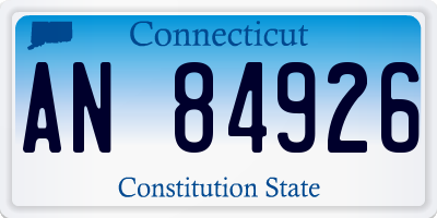 CT license plate AN84926