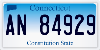 CT license plate AN84929