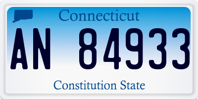 CT license plate AN84933