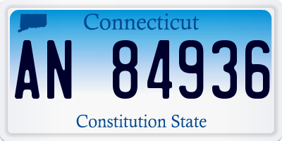 CT license plate AN84936