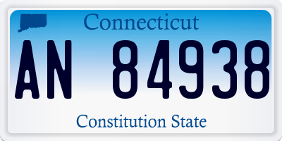 CT license plate AN84938