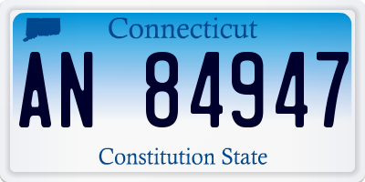 CT license plate AN84947