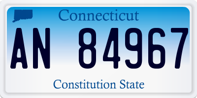 CT license plate AN84967