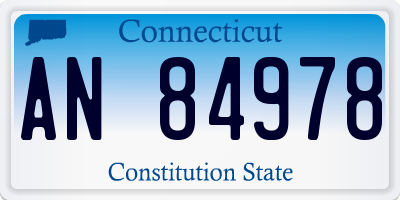 CT license plate AN84978