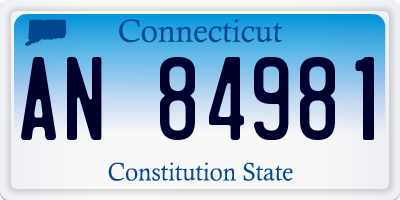 CT license plate AN84981