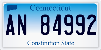 CT license plate AN84992