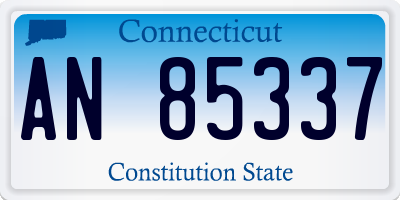 CT license plate AN85337