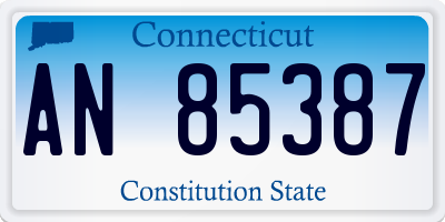CT license plate AN85387
