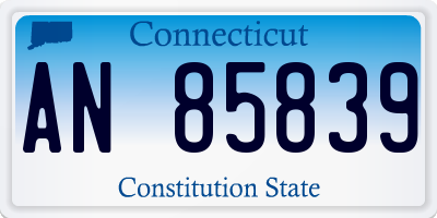 CT license plate AN85839