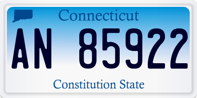 CT license plate AN85922