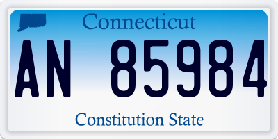CT license plate AN85984
