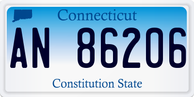 CT license plate AN86206