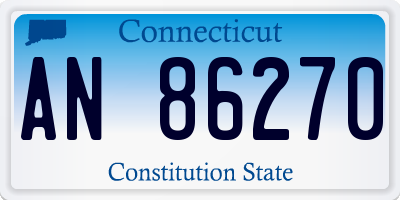 CT license plate AN86270