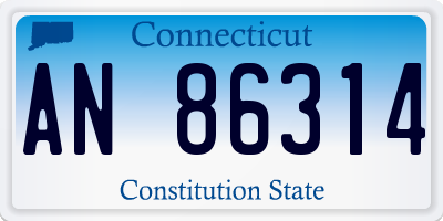 CT license plate AN86314