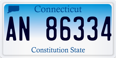 CT license plate AN86334