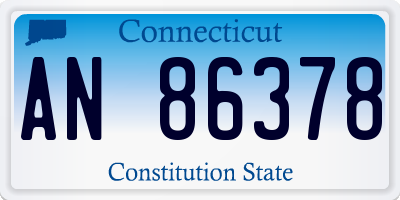CT license plate AN86378