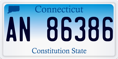 CT license plate AN86386