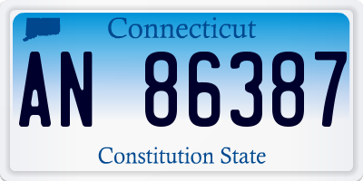 CT license plate AN86387