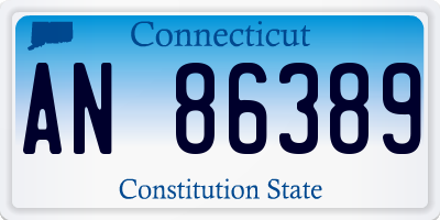 CT license plate AN86389