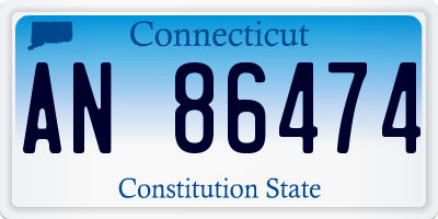 CT license plate AN86474