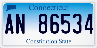 CT license plate AN86534
