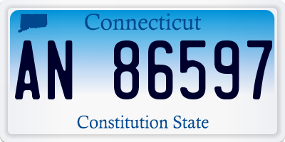 CT license plate AN86597